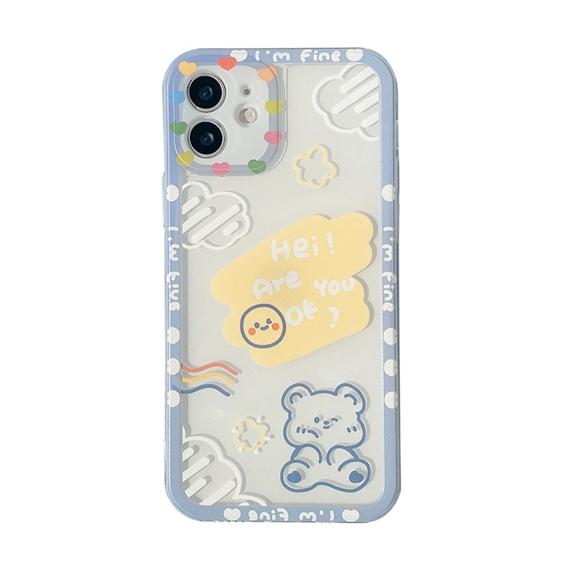 Cute Mobile Phone Case Clear Phone Cover for iPhone 11/12/13/14/15 Pro