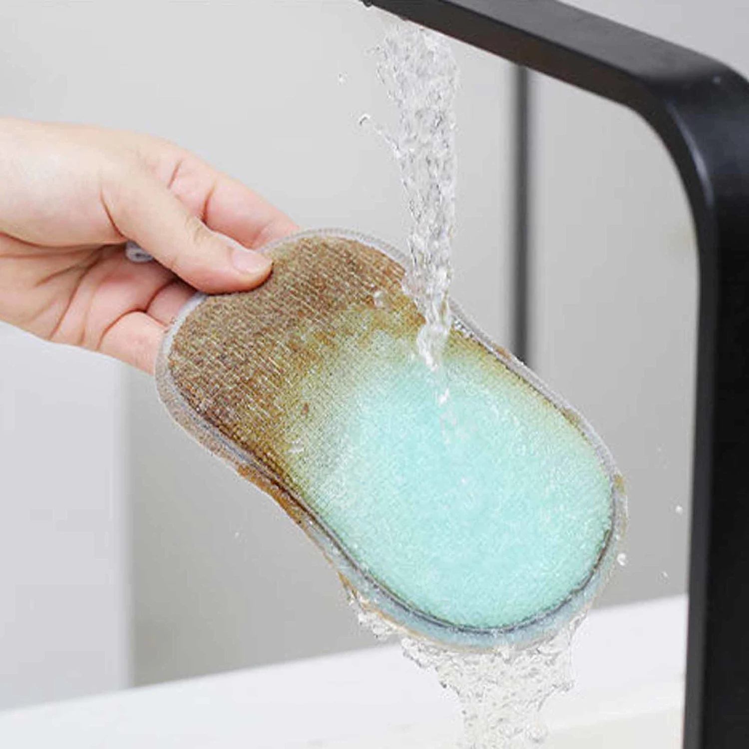 Scrub Sponge Double Sided Kitchen Cleaning Sponges Scrubber Sponge 