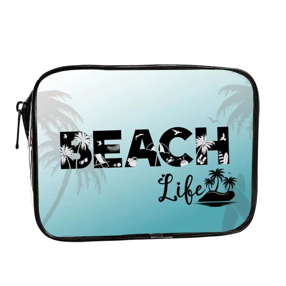 Beach Clear Makeup Bag, Toiletry Bag PVC Waterproof Zipper Pouch