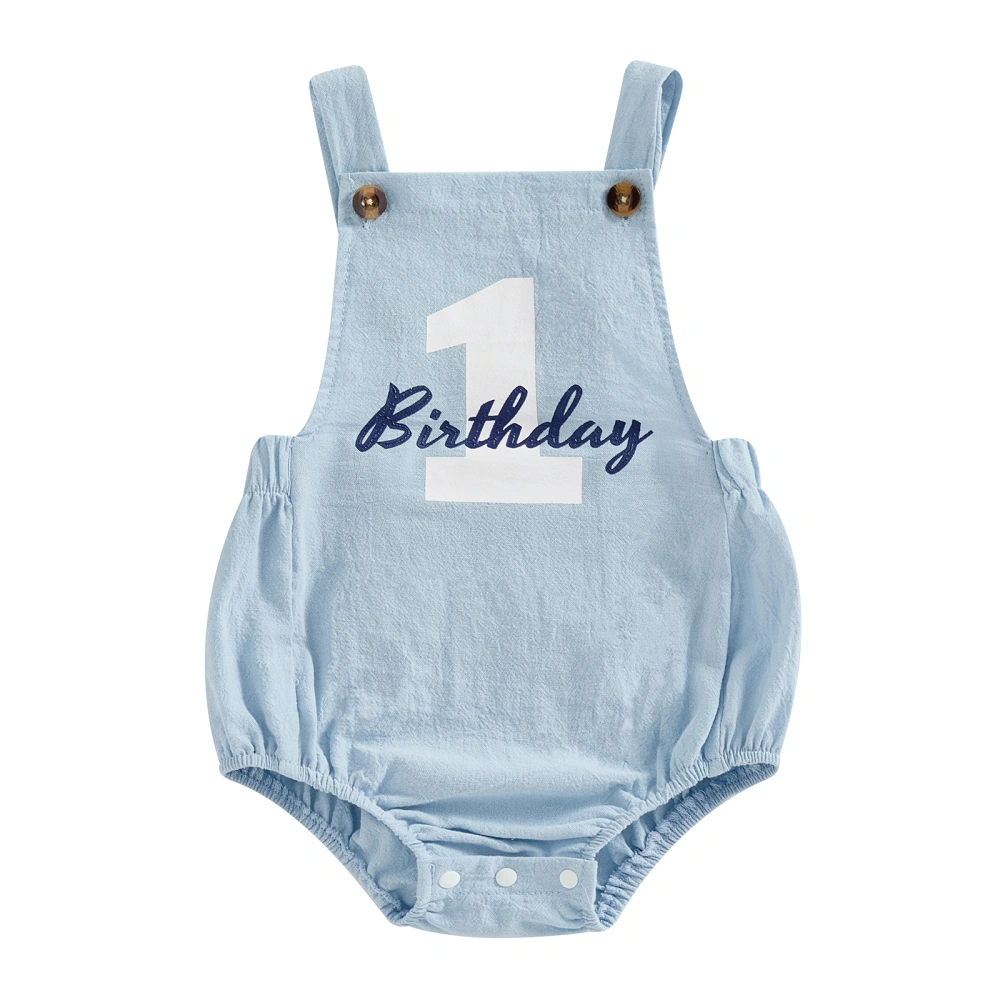 Baby Overalls Romper Number and Letter Print Elastic Band Jumpsuits