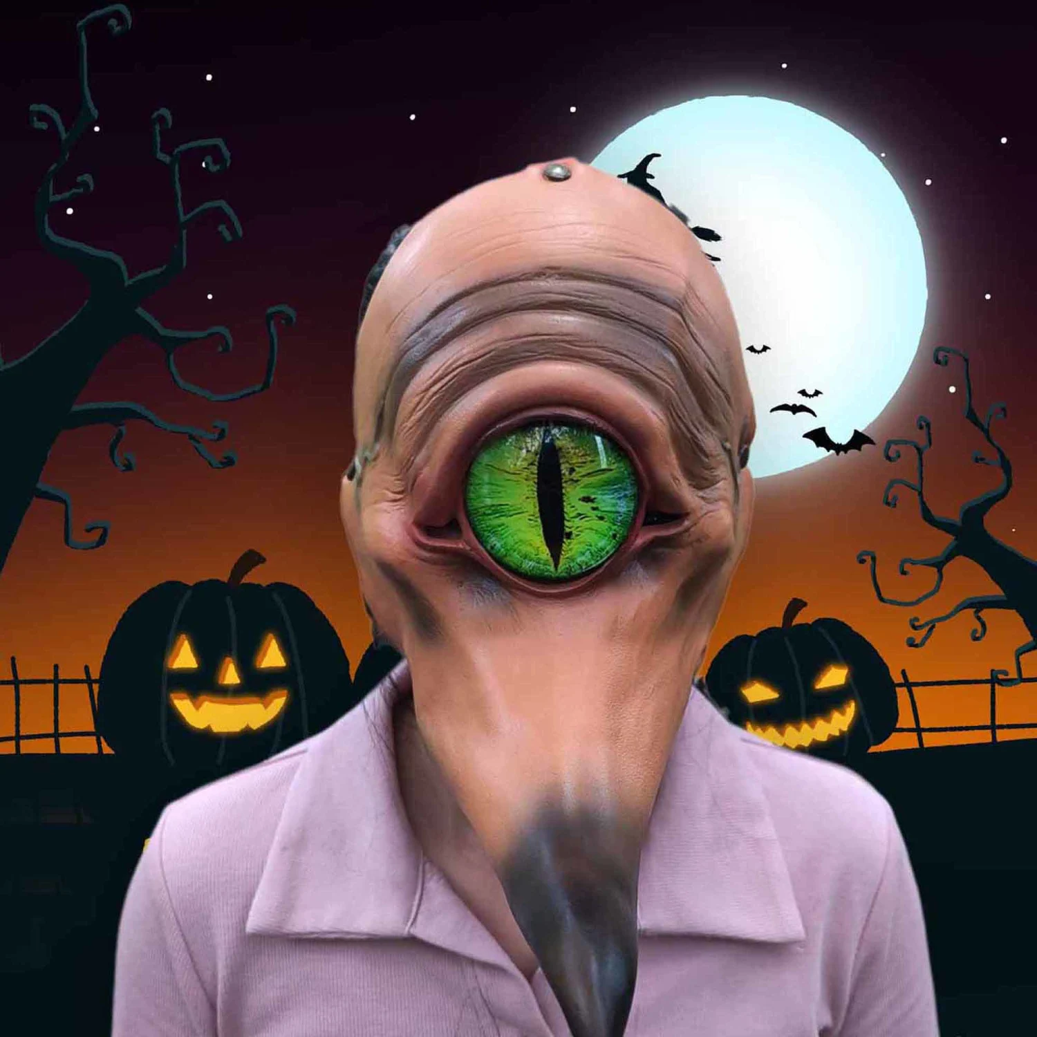 Funny One Eyed Monster Facewear Long-Billed Monster Bird Facewear