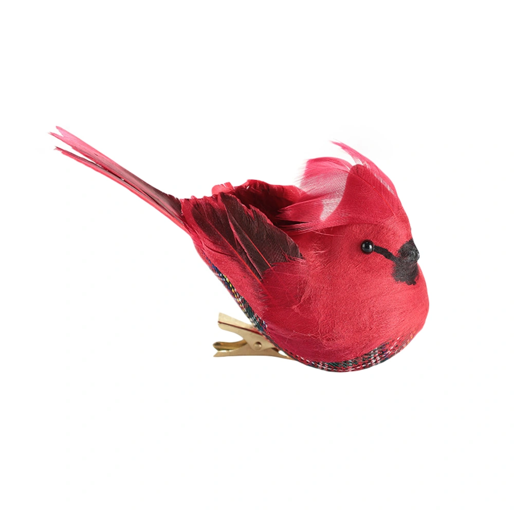 Artificial Feather Birds Simulated Fake Clip on Cardinal Birds 