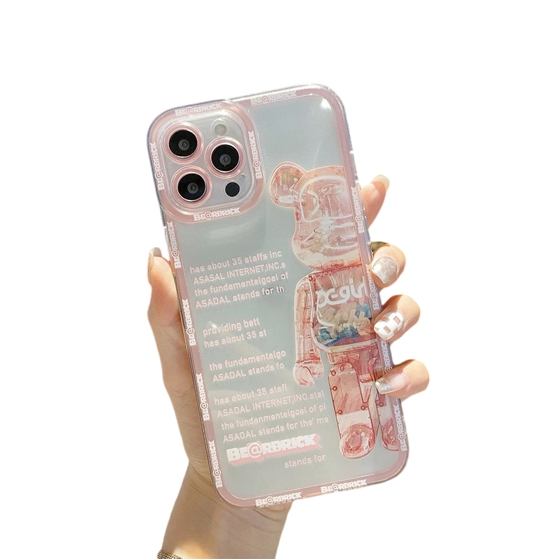 Clear Case for iPhone 11 12 13 14 15 Pro Bear Print Phone Cover