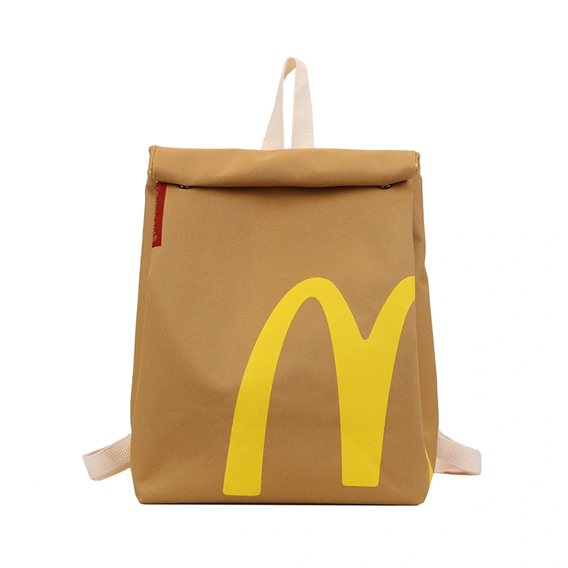 Women Backpacks Hamburger Packaging Shape School Bag College Bookbag 