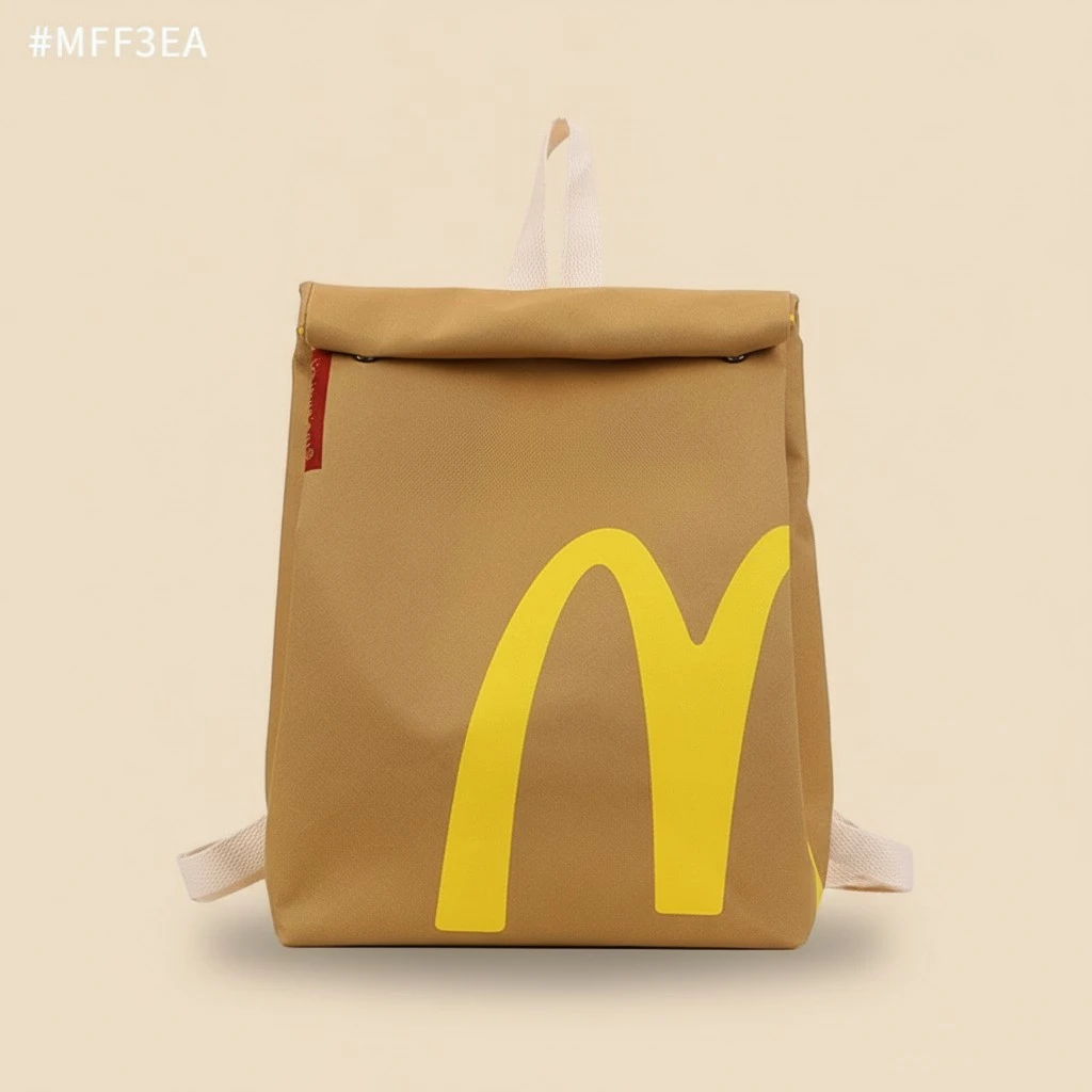 Women Backpacks Hamburger Packaging Shape School Bag College Bookbag 