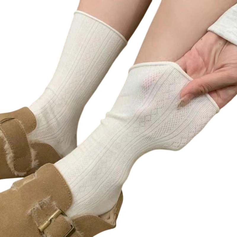 Women’s Spring Socks Soft Breathable Pointelle Socks Slouch Socks