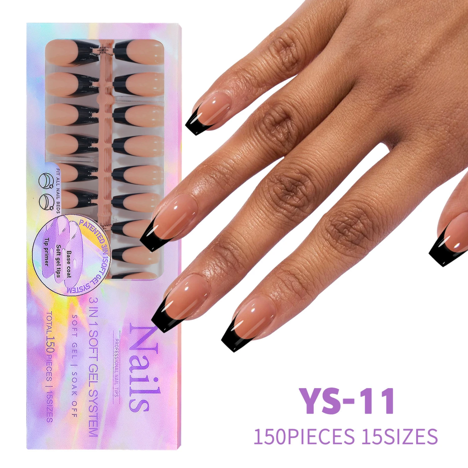 150PCS Press on Nails Full Cover Glue on Nails for Women DIY Manicure