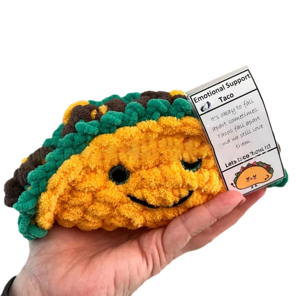 Positive Food Cute Crochet Taco Doll Emotional Support Knitted Dolls