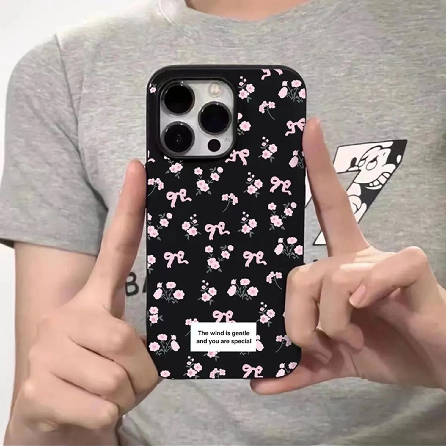 Phone Case Floral Print Protective Phone Cover for iPhone 11/iPhone 15