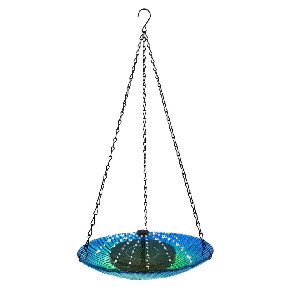 Hanging Bird Bath with Solar Fountain Pump for Outdoor Bird Feeder