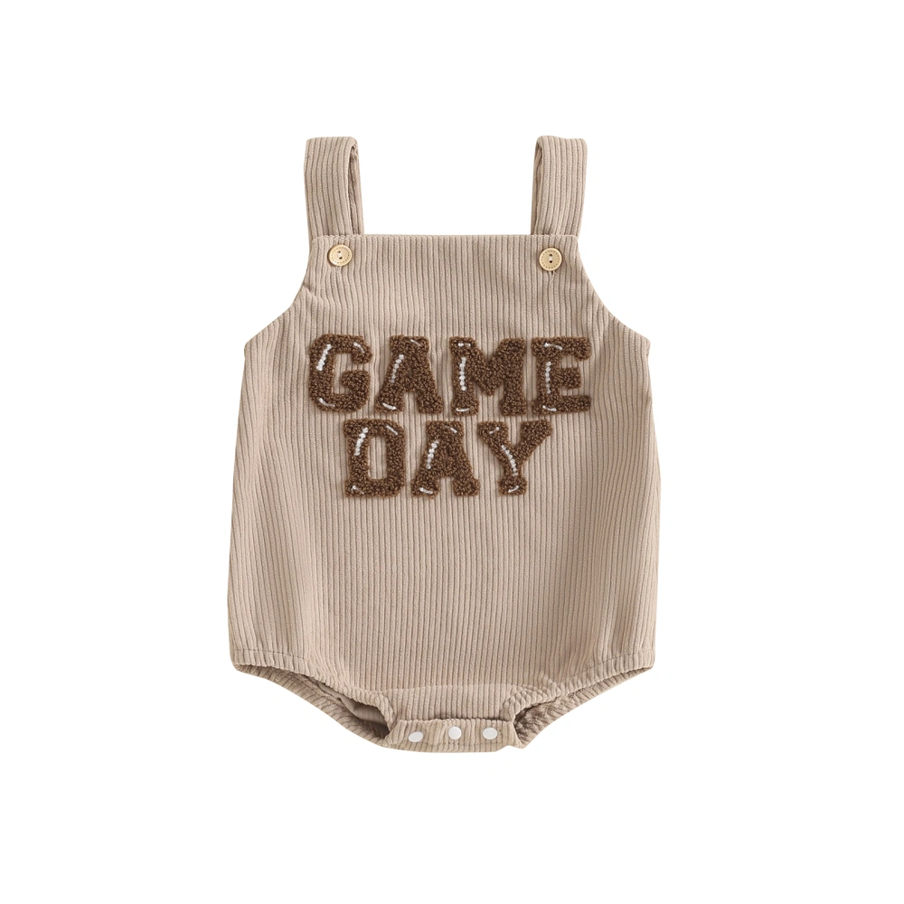 Baby Rompers Overalls Fuzzy Letter Embroidery Corduroy Bodysuits