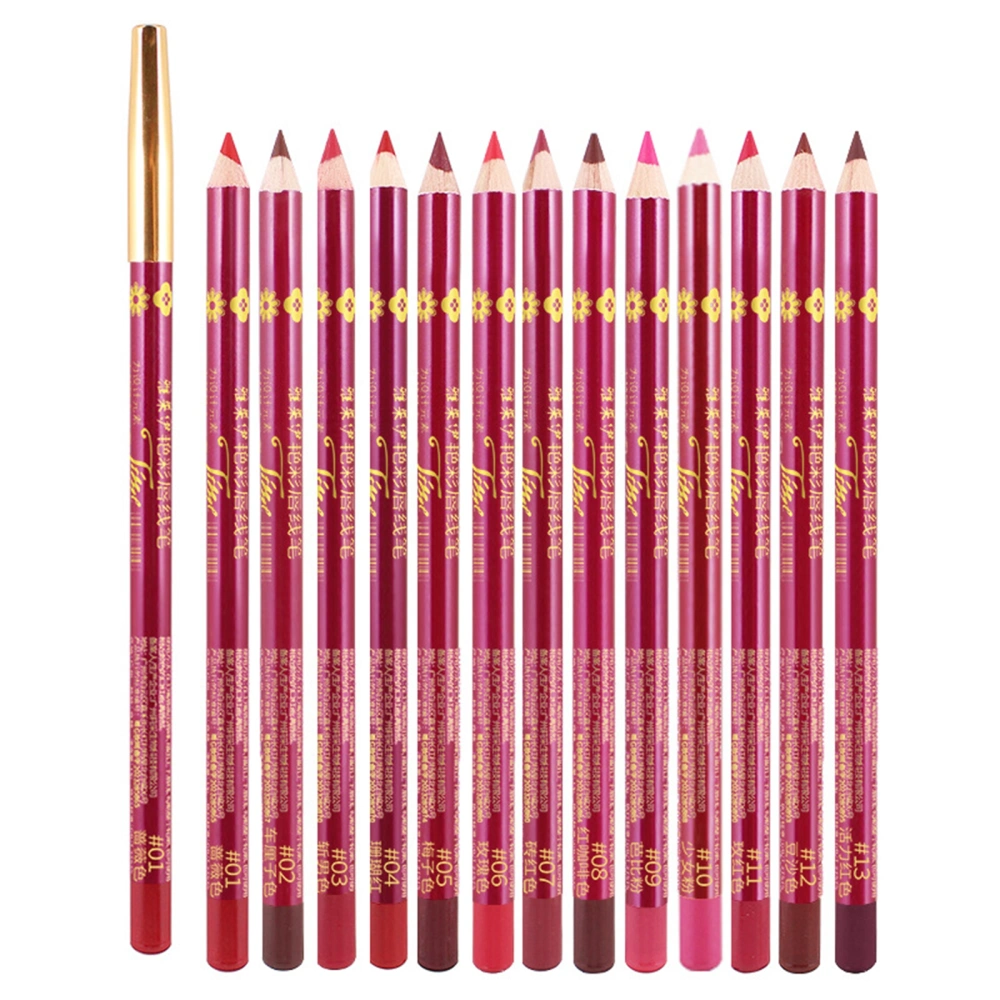 13Pcs Lip Liner Pencil Waterproof Non-marking Matt Velvet Lipstick Pen