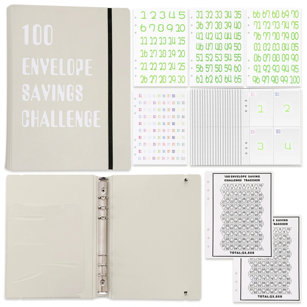 100 Envelope Money Savings Challenge Binder, Expense Budget Sheet