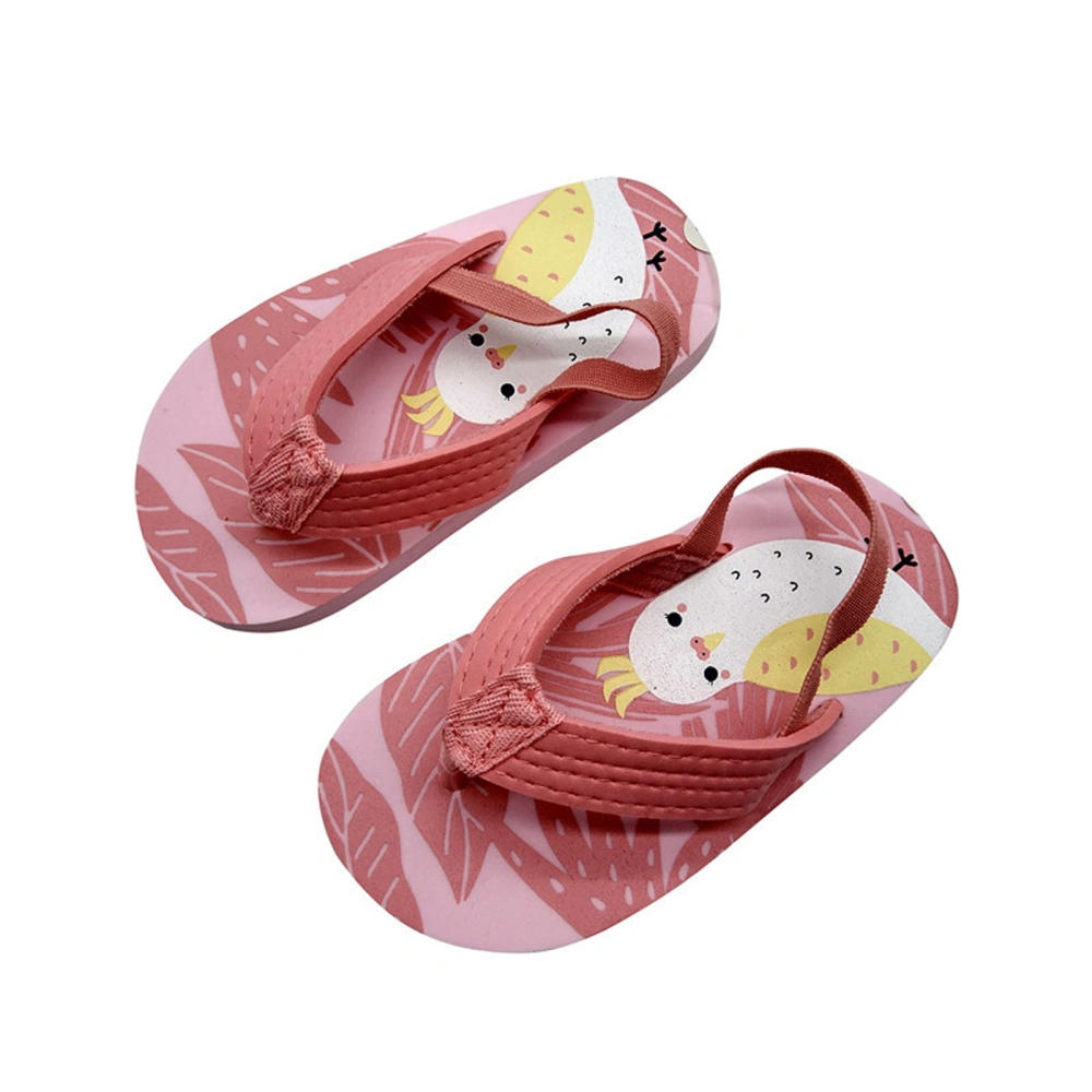 Kids Flip Flop Sandals Bird Print Anti-Slip Soft Sole Beach Slipper