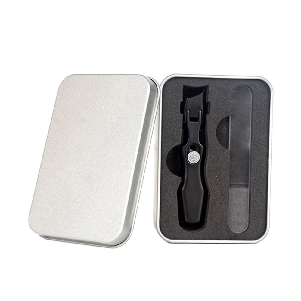 Anti Splash Nail Clippers Kit Nail Cutter with Glass Nail File and Box