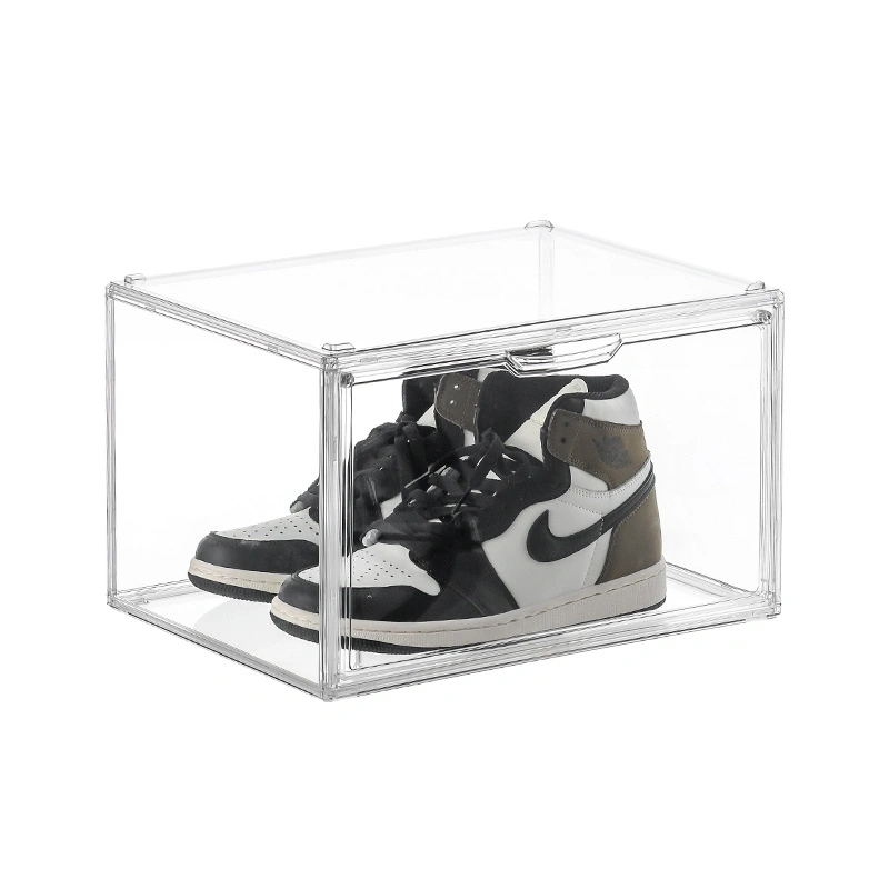 Shoe Storage Box Clear Stackable Magnetic Shoe Organizer Sneaker Bin