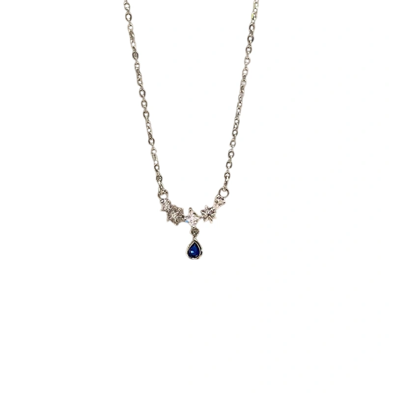 Women's Water Drop Necklace Adjustable Zircon Pendant Necklace
