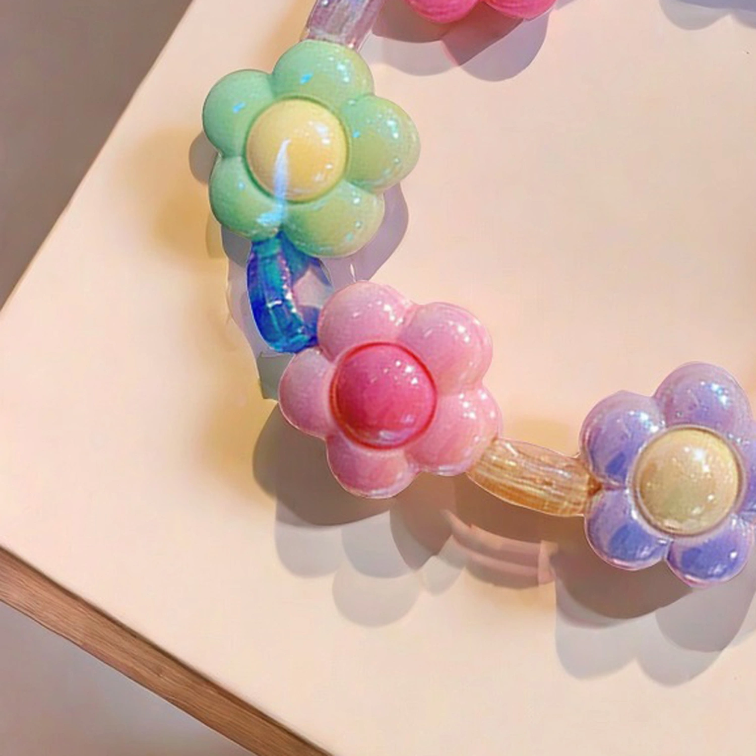 Kids Girl Bracelet Colorful Beaded Bracelet Flower Heart Jewelry Gift