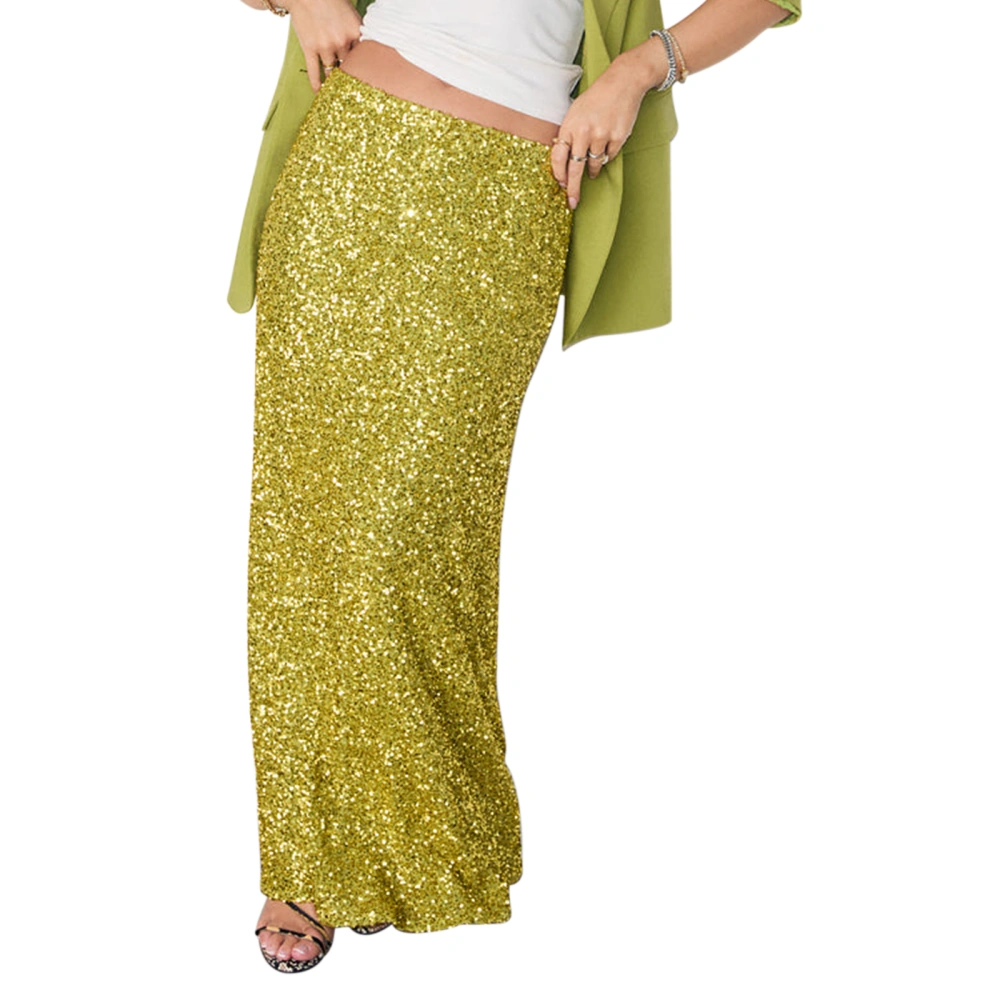 Women's Long Skirts Fashion Ankle Length Summer Sequins Skirts