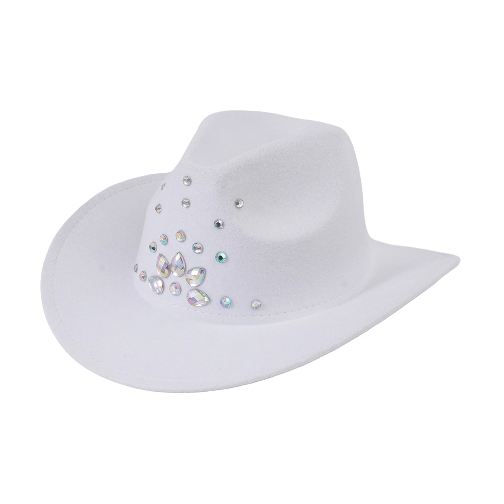 Women Western Cowgirl Hast Holographic Wide Brim Cowboy Hats