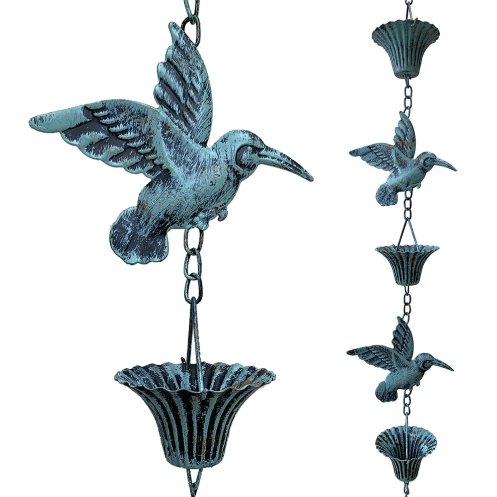 Hummingbird Rain Chains 8.5FT Bird and Cup Rain Catcher Gutter Chains