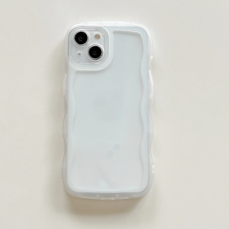 Clear Phone Case Wave Edge Protective Phone Cover for iPhone 15