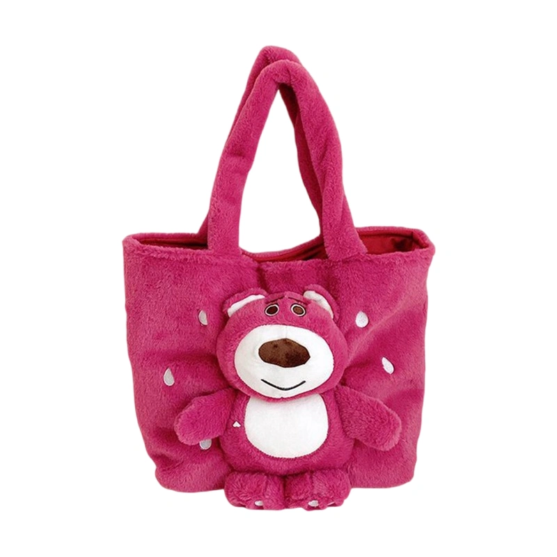 Fashion Plush Tote Bags for Women Girls Cute Cartoon Shoulder Bag