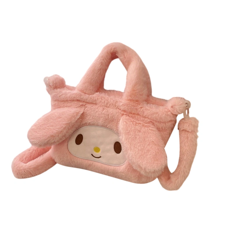 Women Plush Shoulder Bag Cute Cartoon Animal Tote Bag Handbag 
