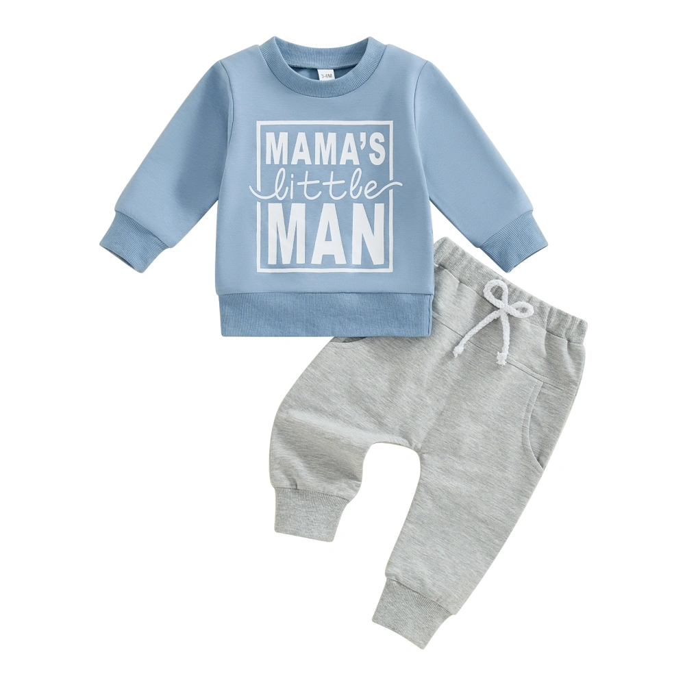 Baby Boy Fall Clothes Letter Print Long Sleeve Sweatshirt and Pants