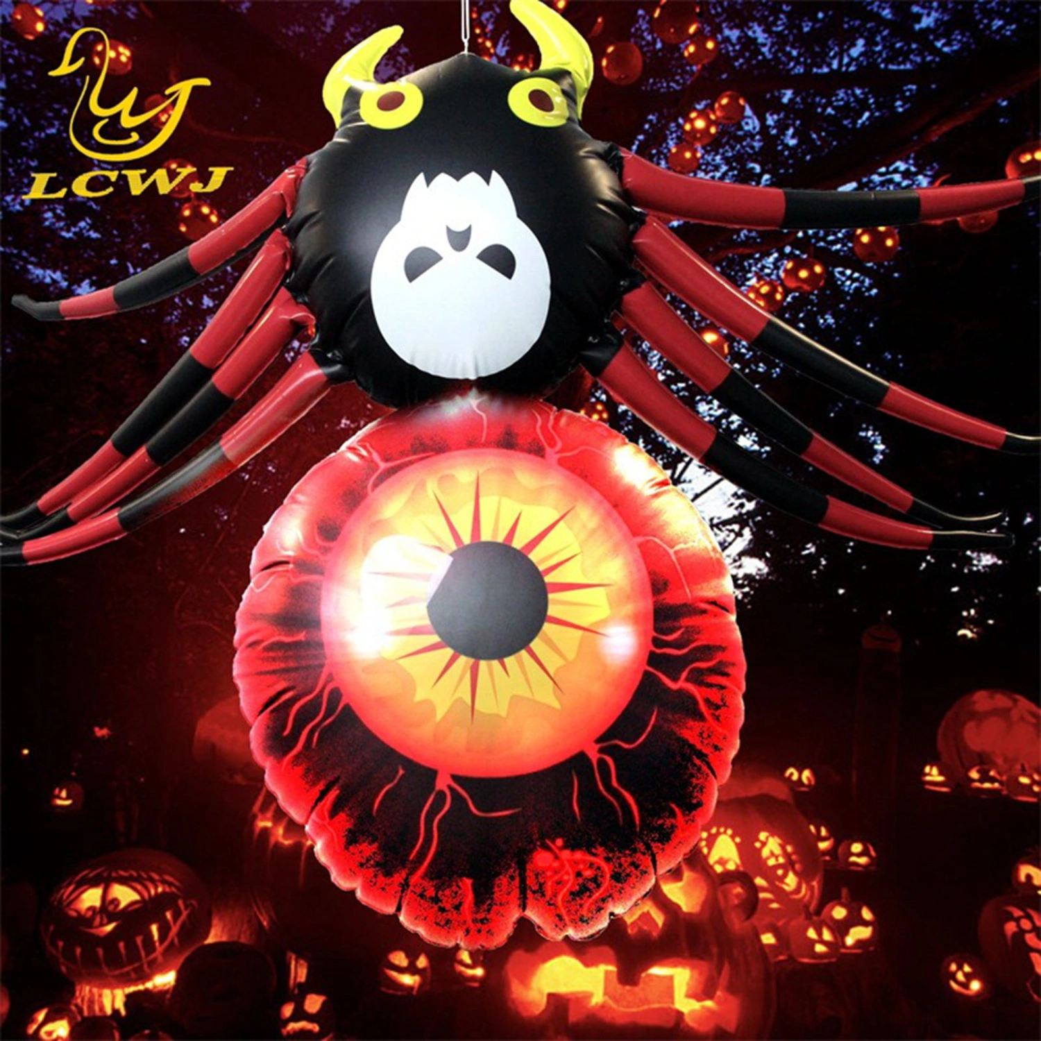 Halloween Inflatable Spider Light Up Giant Spider Halloween Decor