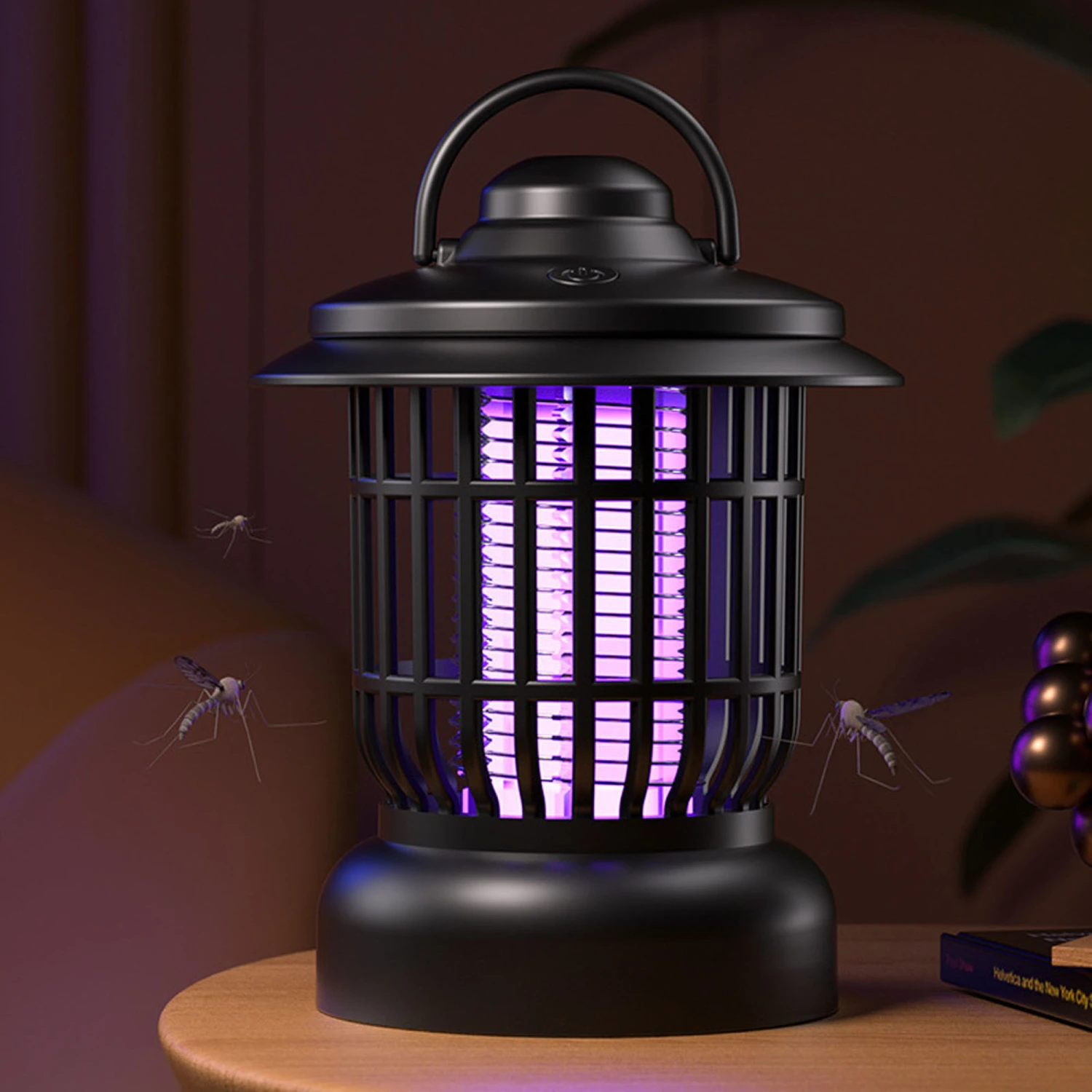 Electric Mosquito Zapper Lantern Silent Fly Killer with Night Light