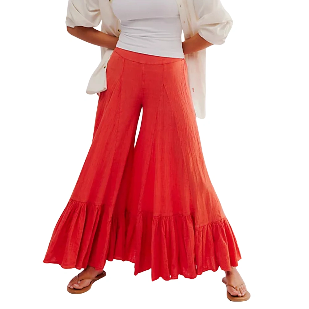 Women's Culottes Solid Color Wide Leg Pants Palazzo Trousers 