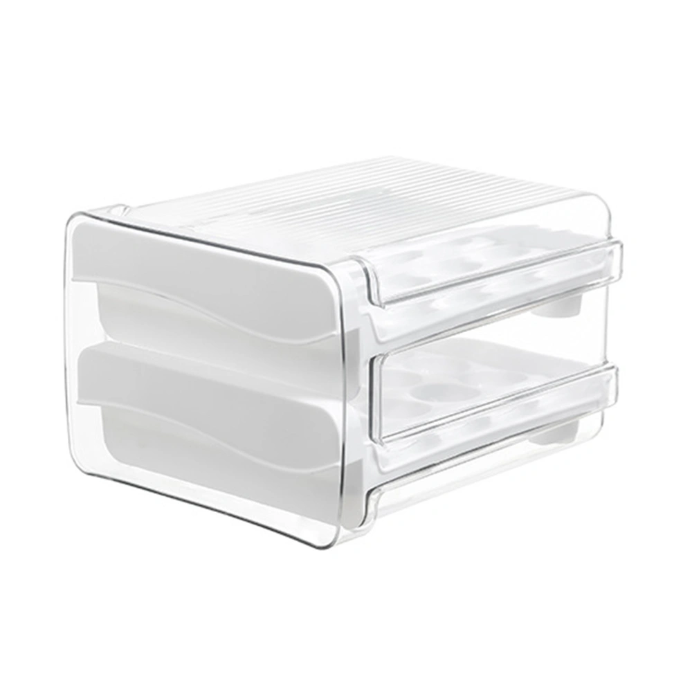 Egg Container for Refrigerator Drawer Double-Layered Fridge Egg Rack