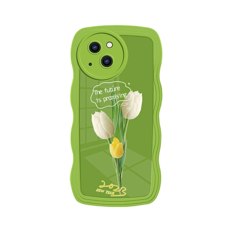 Flower Phone Case for iPhone 11 12 13 14 15 Pro Wave Frame Phone Cover