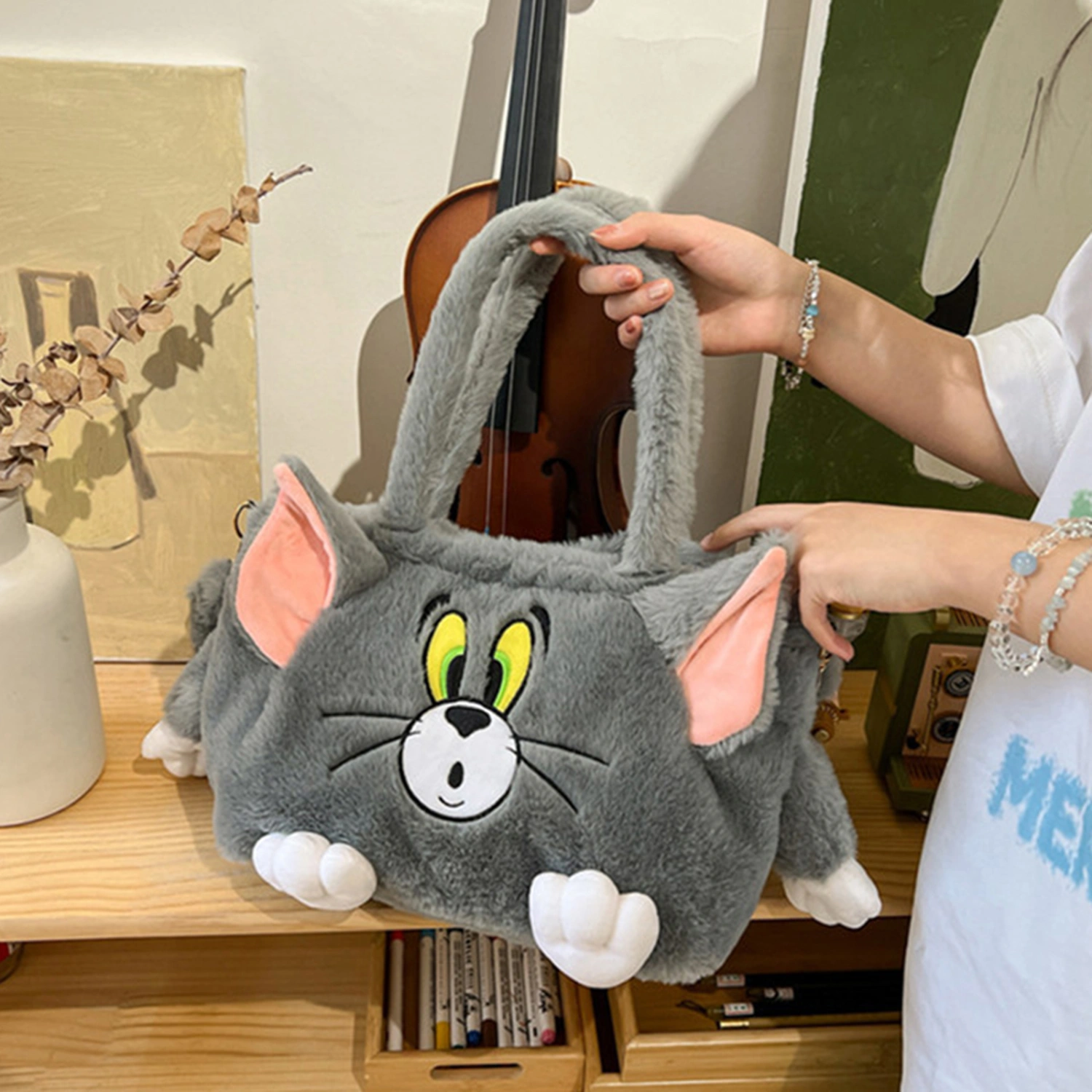 Cartoon Crossbody Shoulder Bag Stuffed Animal Shoulder Purse for Kids 