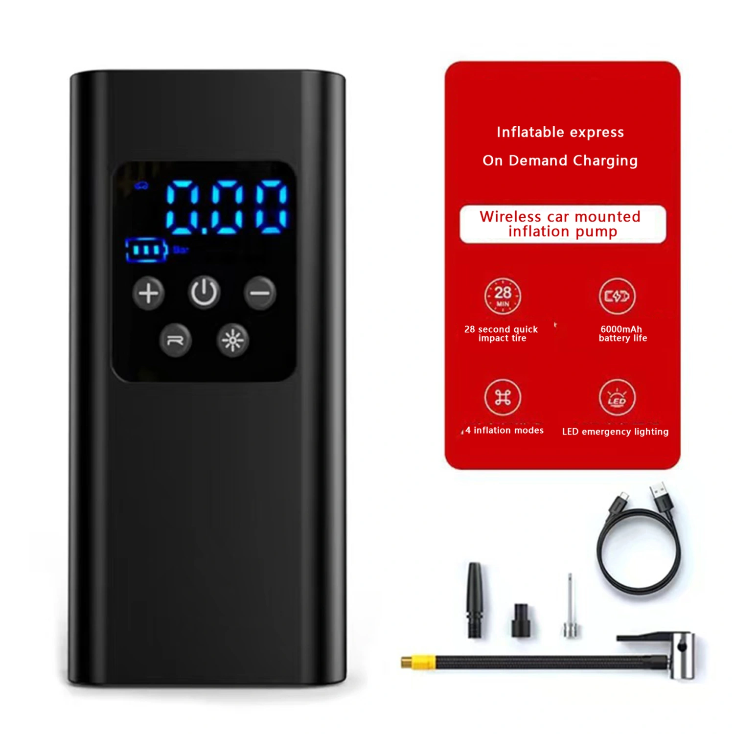 Tire Inflator Portable Air Compressor, Faster Portable Air Pump