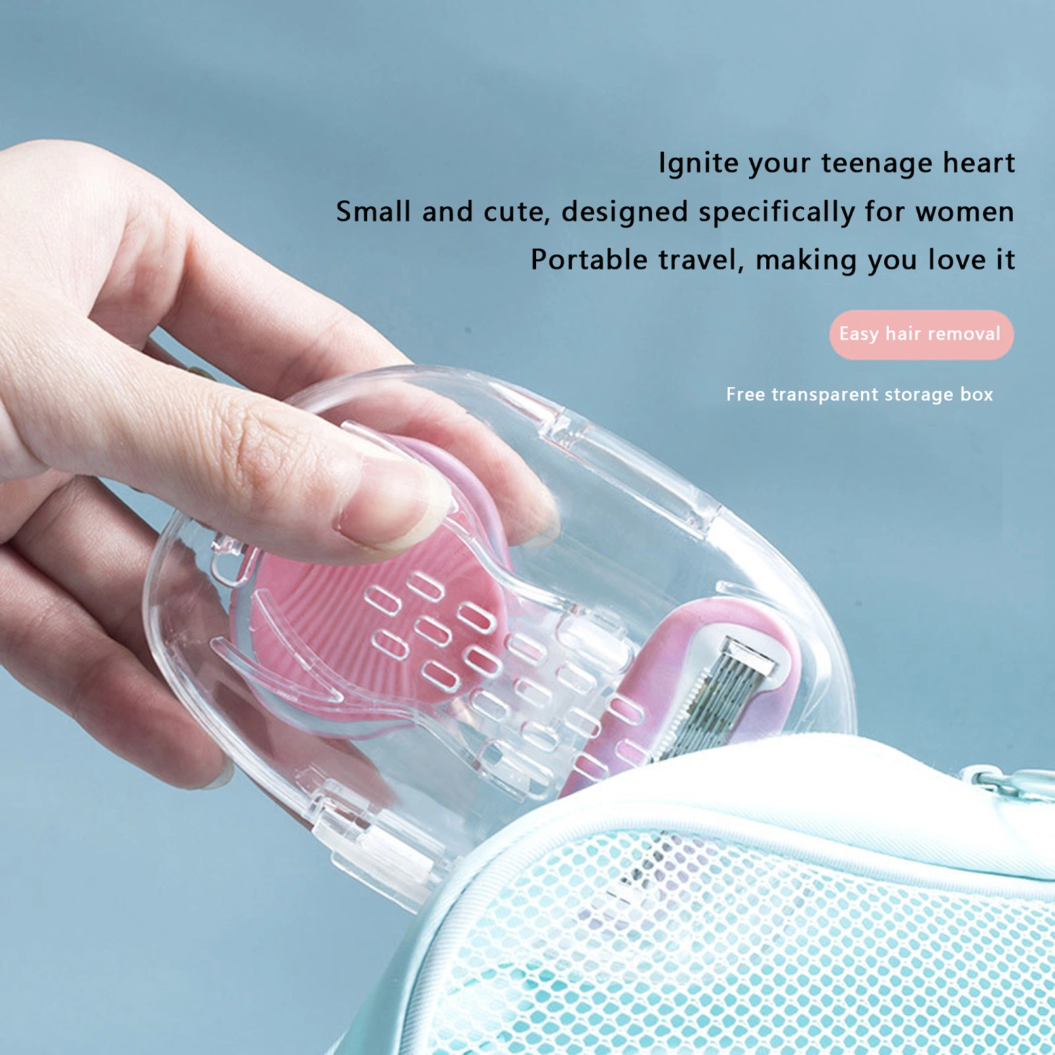 Women's Travel Razor Mini 5 Blade Shaving Razor with Handle Case