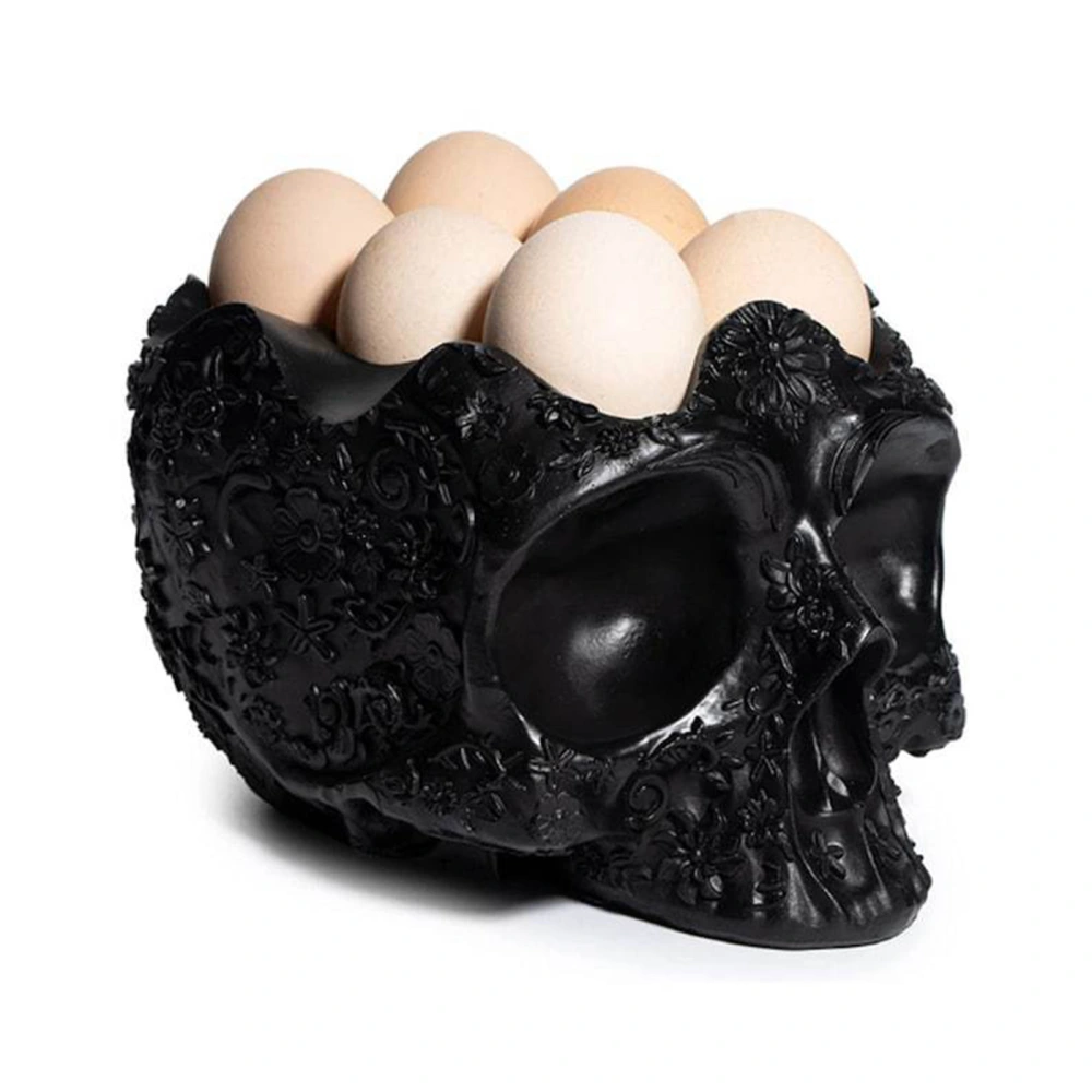 Halloween Skull Decor Funny Egg Holder Bowl Tabletop Ornament