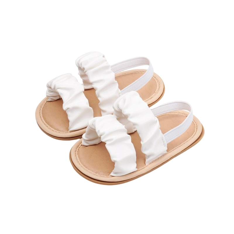 Baby Girl Summer Sandals Solid Frill Ruffled PU Leather Sofe Shoes