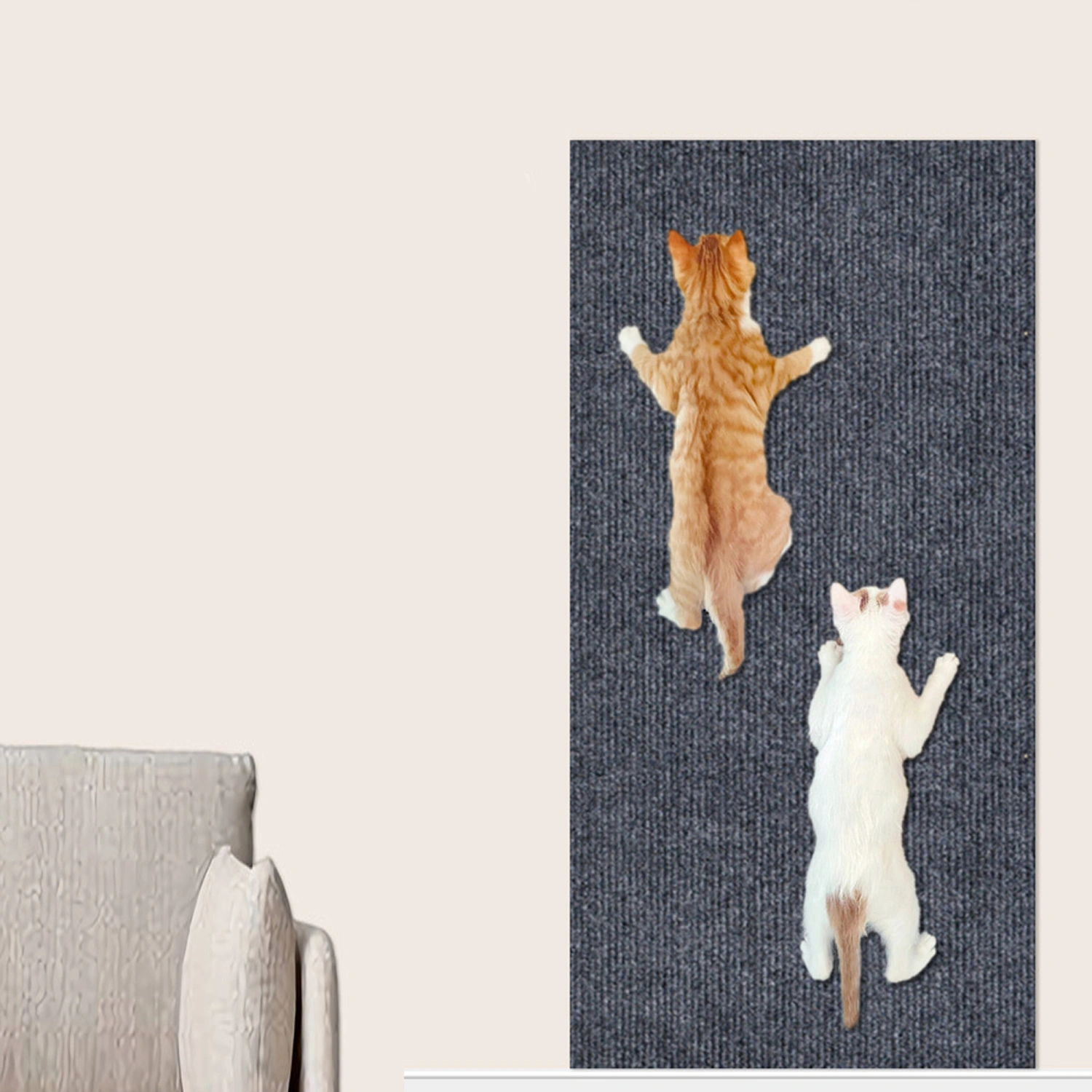 Cat Scratching Mat Adhesive Cat Wall Carpet DIY Climbing Cat Scratcher
