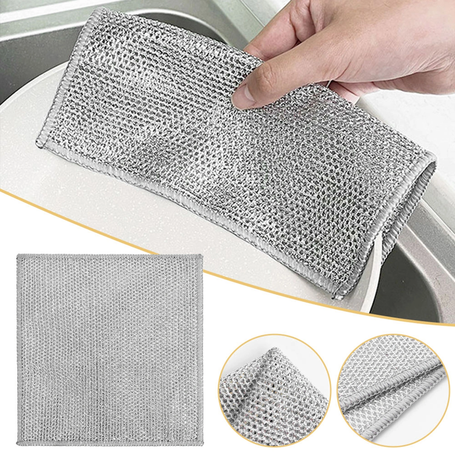Multifunctional Non-Scratch Wire Dishcloth Cleaning Dishwashing Cloth