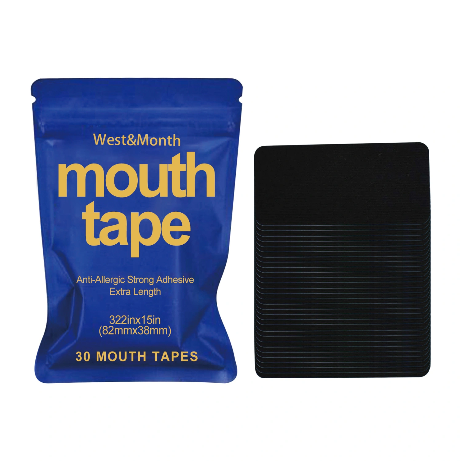 30 Pcs Mouth Tape for Sleeping, Hypoallergenic Adhesive Snoring Tape