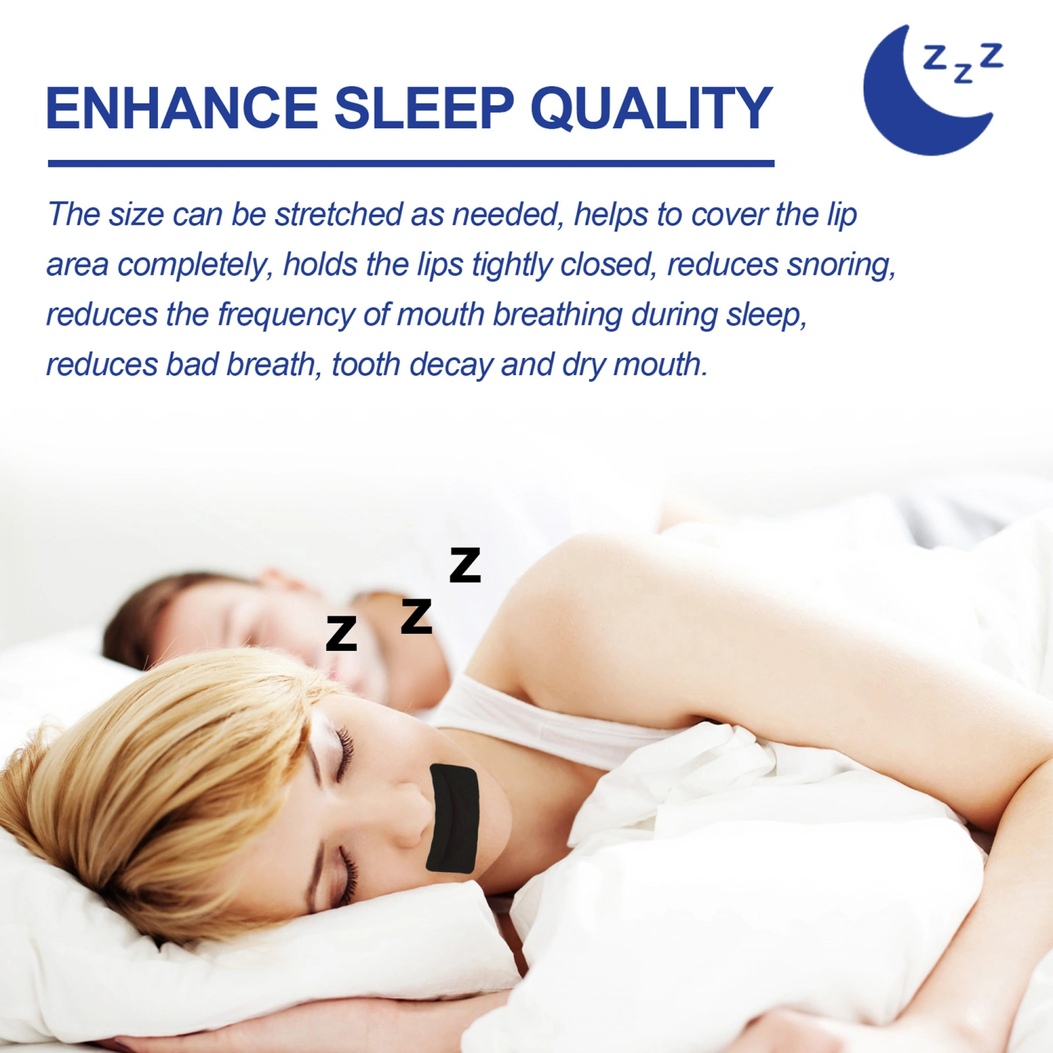 30 Pcs Mouth Tape for Sleeping, Hypoallergenic Adhesive Snoring Tape
