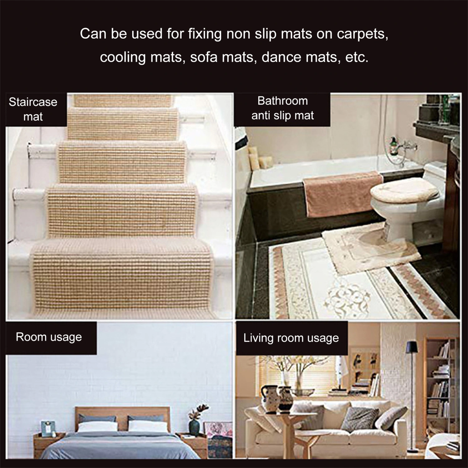 Grippers of Rug Pad, Non-Slip Carpet Gripper for Hardwood Floors
