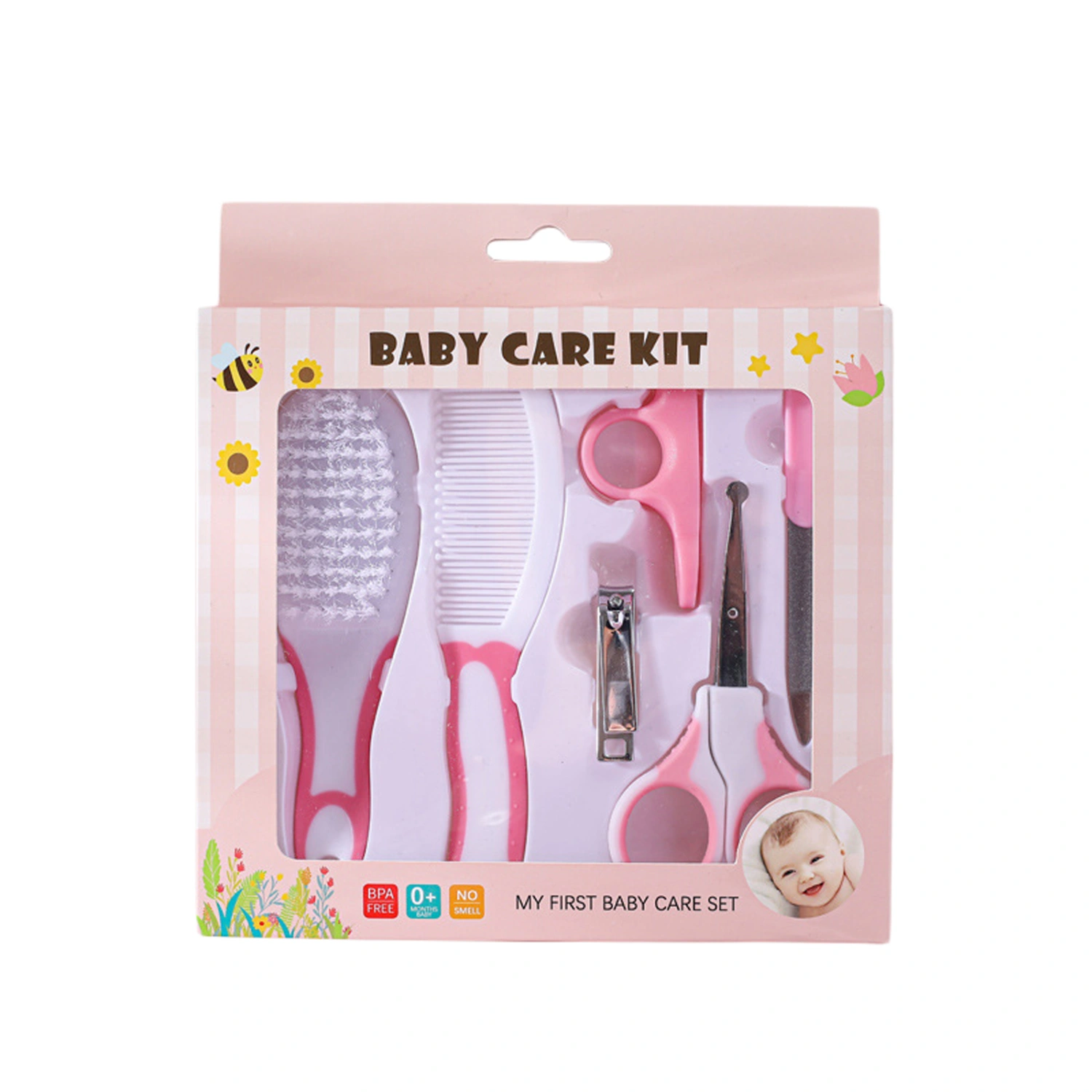 Baby Nail Clipper Set Comb Head Brush Nail File Scissor Grooming Kit