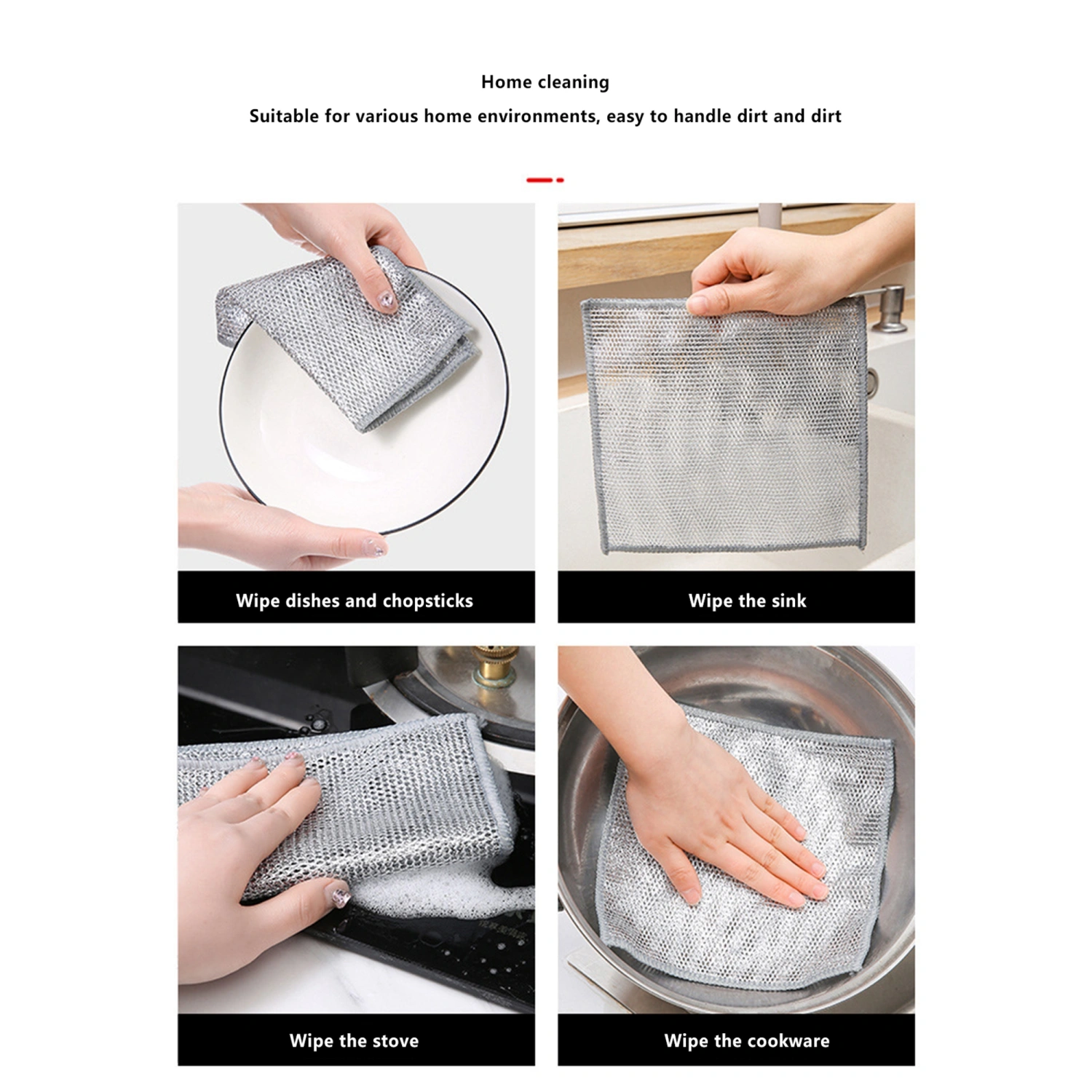 Multipurpose Wire Dishwashing Rags for Wet Dry, Non-Scratch Wire Cloth