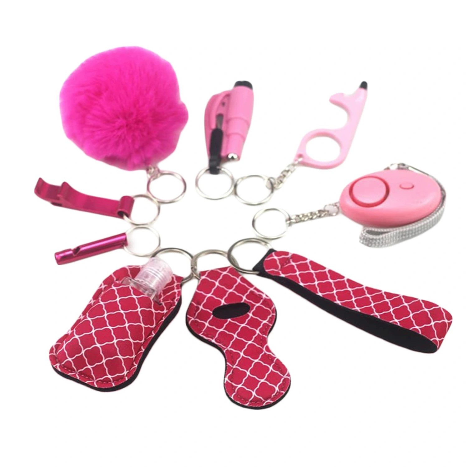 Safety Keychain Set for Women 10 Pieces Protection Keychain Kit
