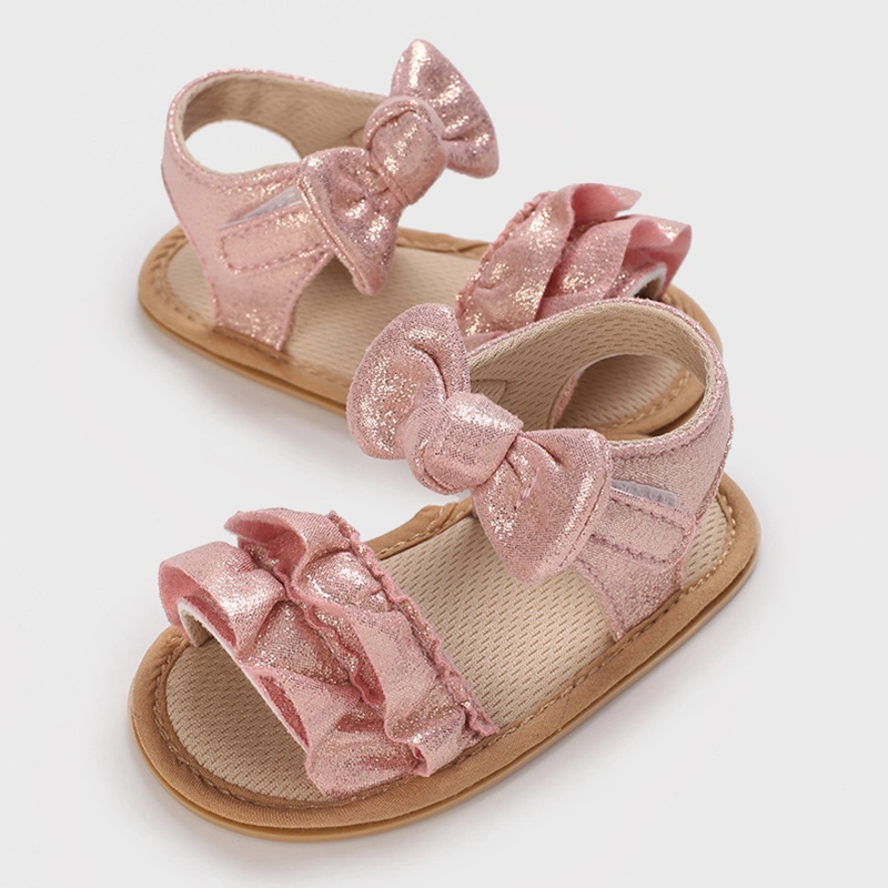 Infant Baby Girls Sandals Glitter Cute Bowknot Anti-Slip Shoes