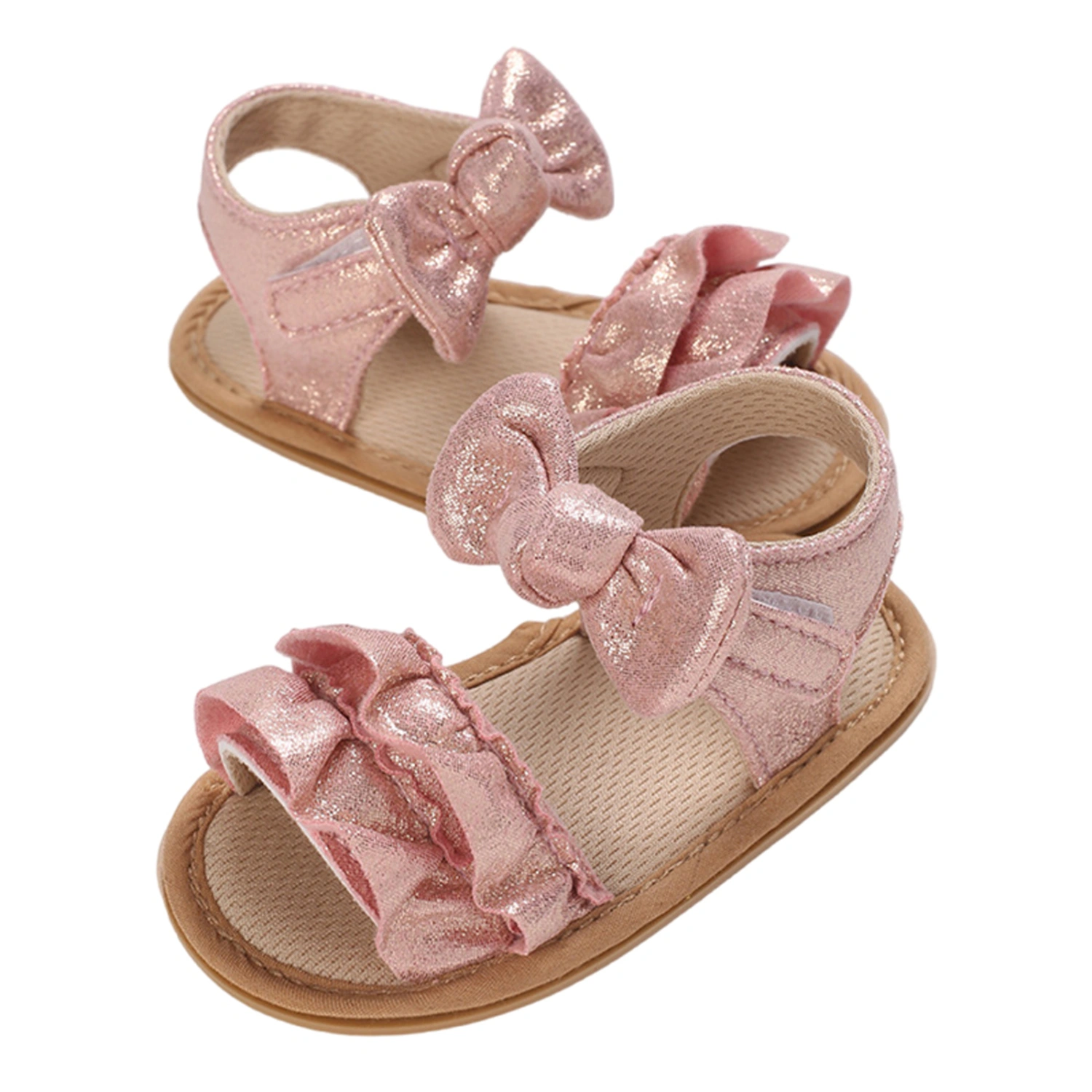 Infant Baby Girls Sandals Glitter Cute Bowknot Anti-Slip Shoes