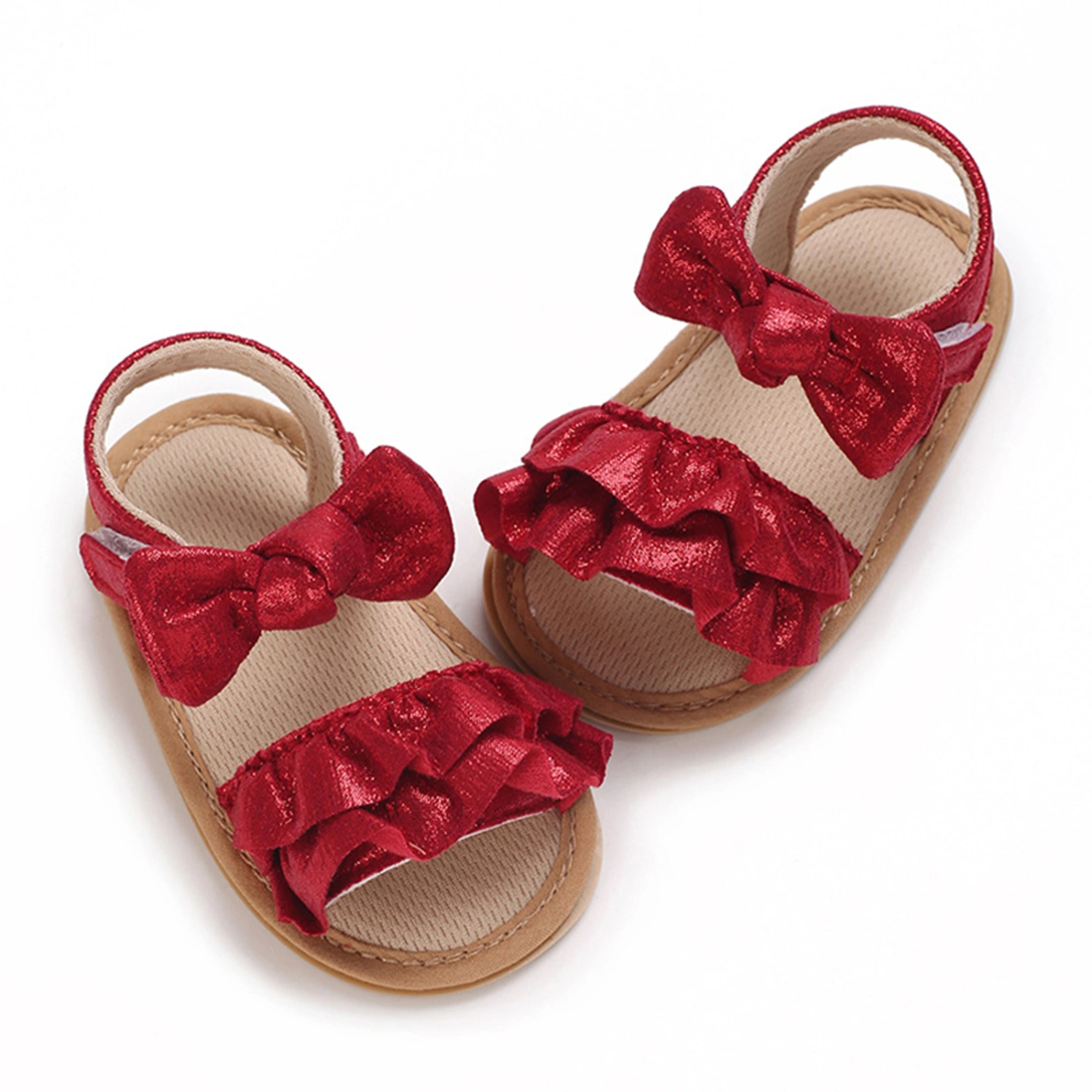 Infant Baby Girls Sandals Glitter Cute Bowknot Anti-Slip Shoes